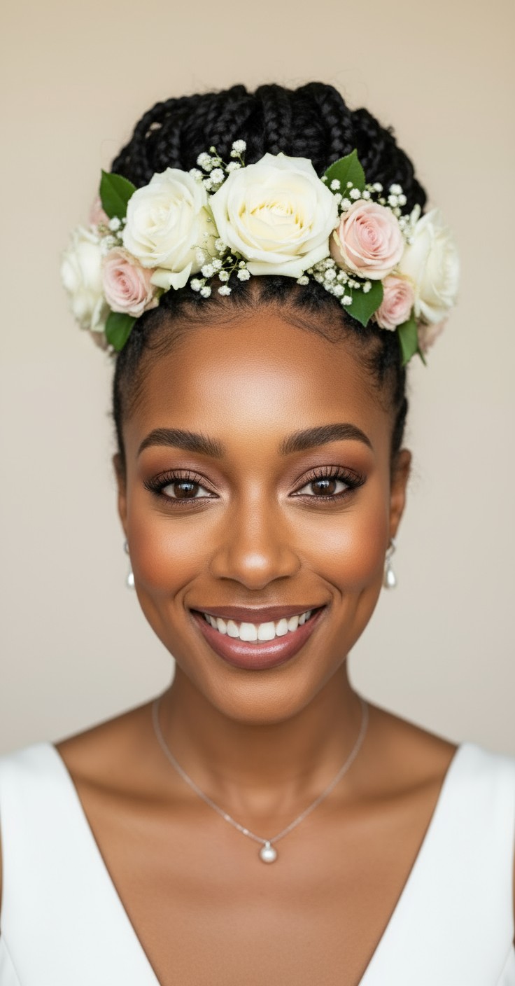 After Real Flower Bun Hairstyle